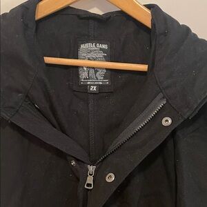 Hustle Gang Black Hooded Zip-Up Jacket